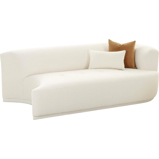 Fickle Boucle Modular Loveseat by TOV Furniture in cream. Made from boucle, wood in a modern style.