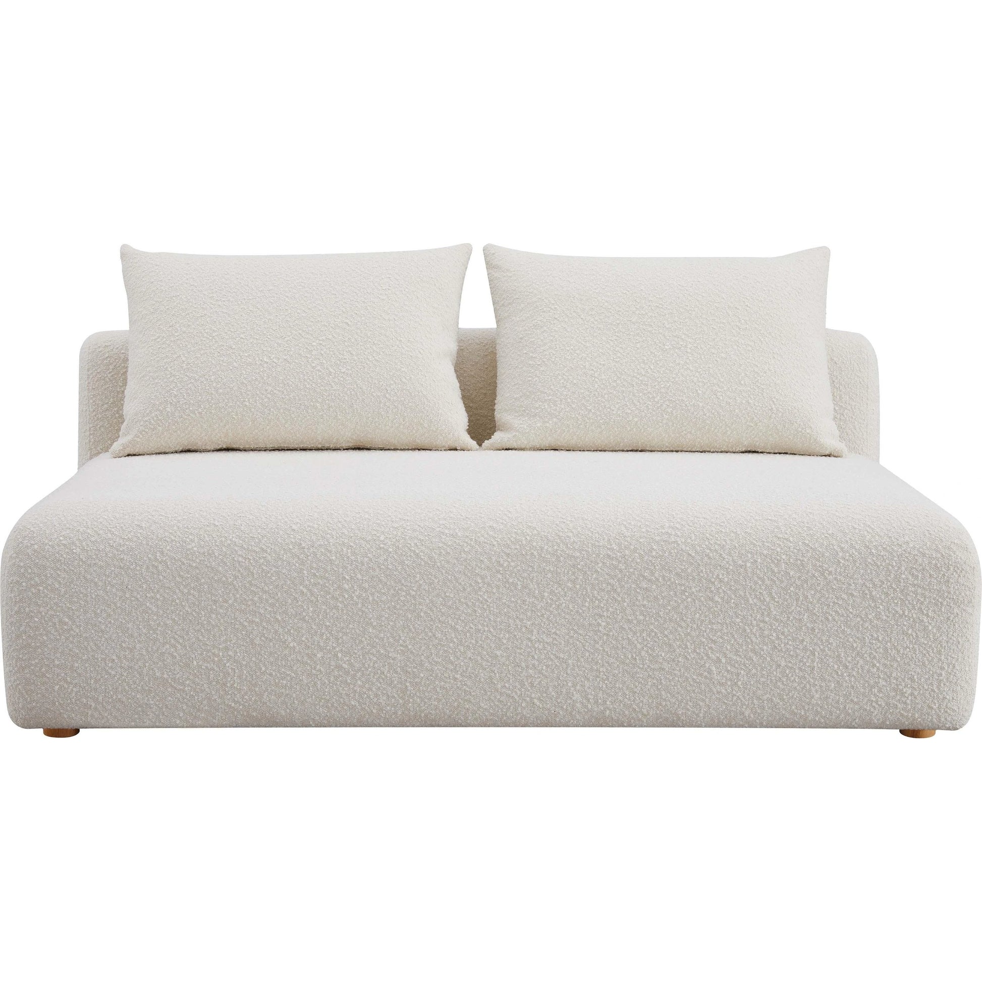 Hangover Boucle Modular Loveseat by TOV Furniture in cream. Made from boucle, wood in a modern style.