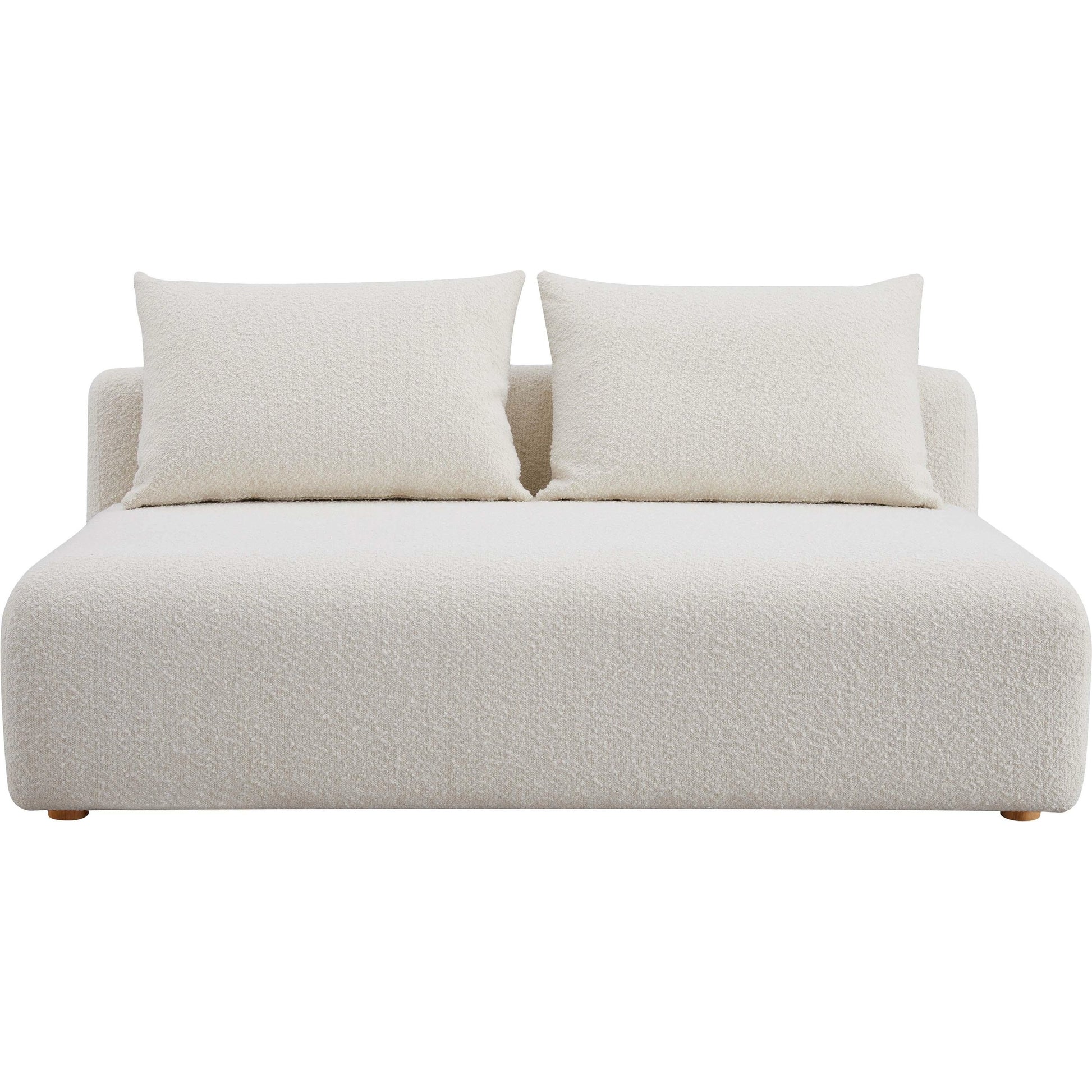 Hangover Boucle Modular Loveseat by TOV Furniture in cream. Made from boucle, wood in a modern style.