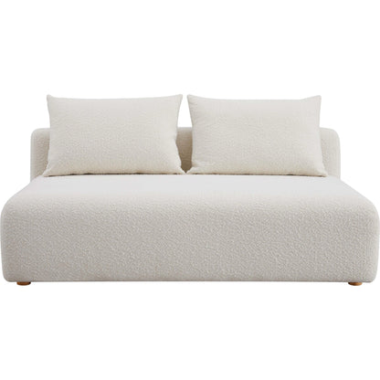 Hangover Boucle Modular Loveseat by TOV Furniture in cream. Made from boucle, wood in a modern style.