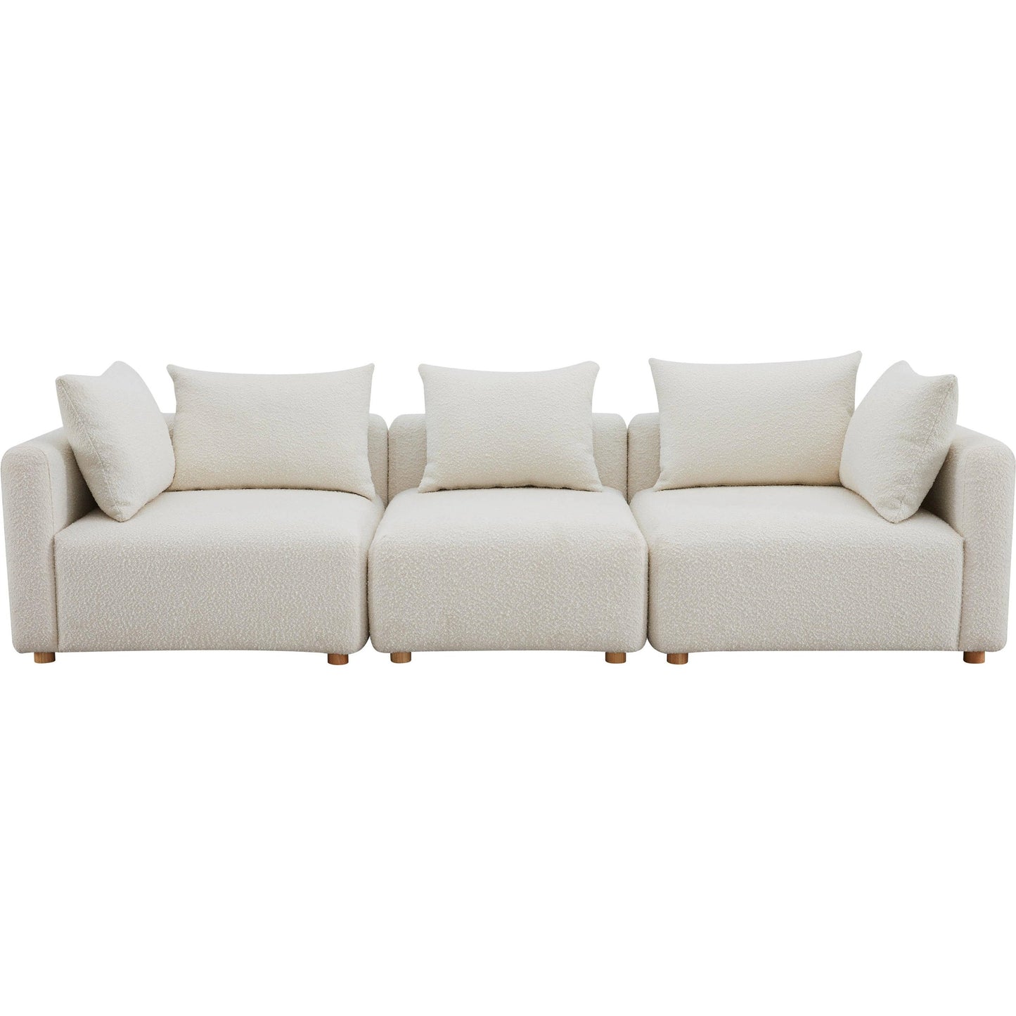 002 SI-2122132 | Additional Silo | Hangover Boucle Sofa by TOV Furniture in cream. Made from boucle, wood in a modern style.