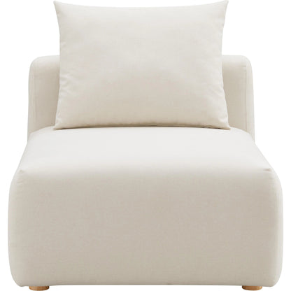 Hangover Linen Modular Armless Chair by TOV Furniture in cream. Made from linen, wood in a modern style.