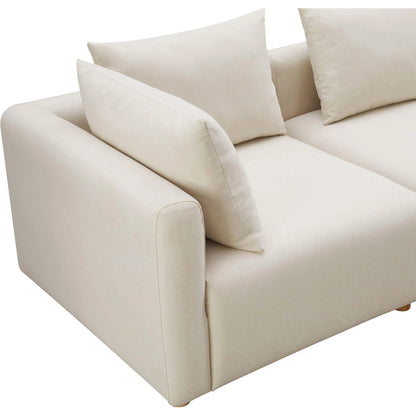 Hangover Linen Loveseat by TOV Furniture in cream. Made from linen, wood in a modern style.