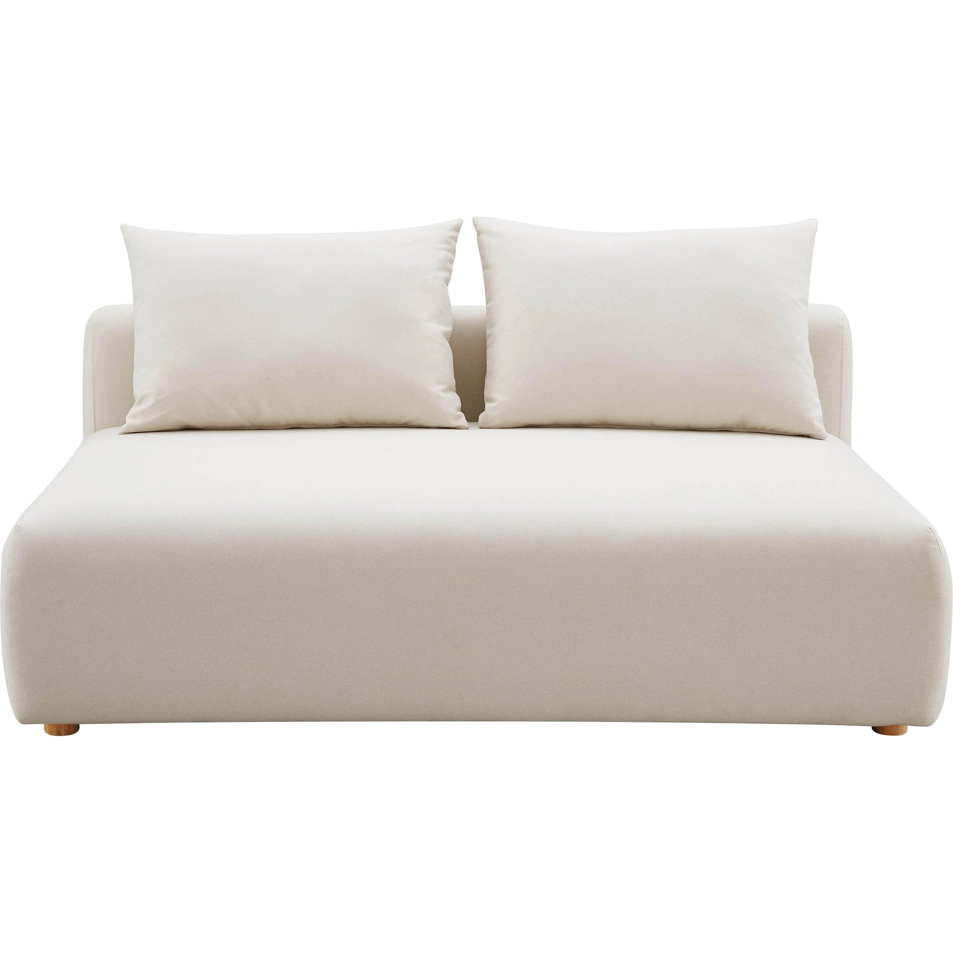 Hangover Linen Modular Loveseat by TOV Furniture in cream. Made from linen, wood in a modern style.