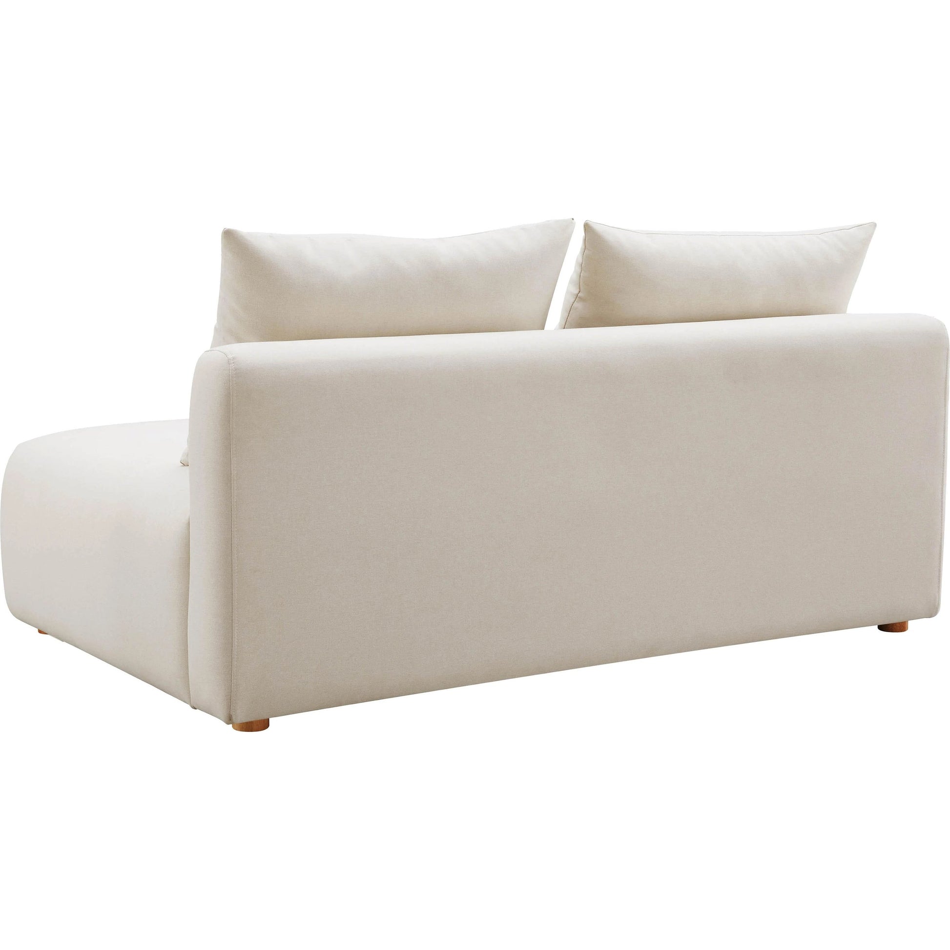 Hangover Linen Modular Loveseat by TOV Furniture in cream. Made from linen, wood in a modern style.