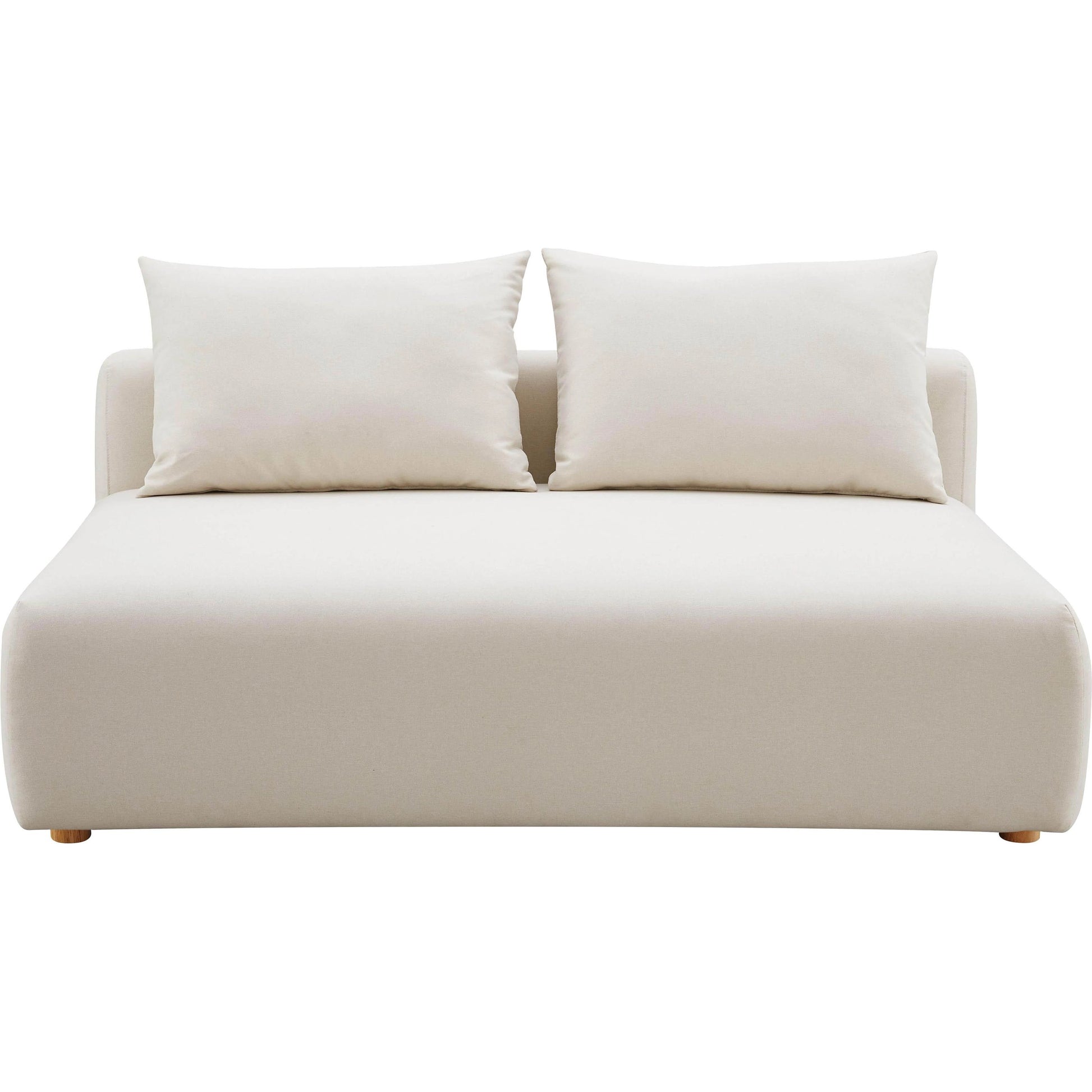Hangover Linen Modular Loveseat by TOV Furniture in cream. Made from linen, wood in a modern style.