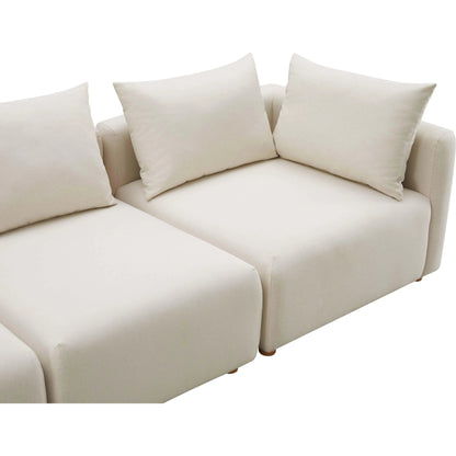 Hangover Linen 4-Piece Modular Sectional by TOV Furniture in cream. Made from linen, wood in a modern style.