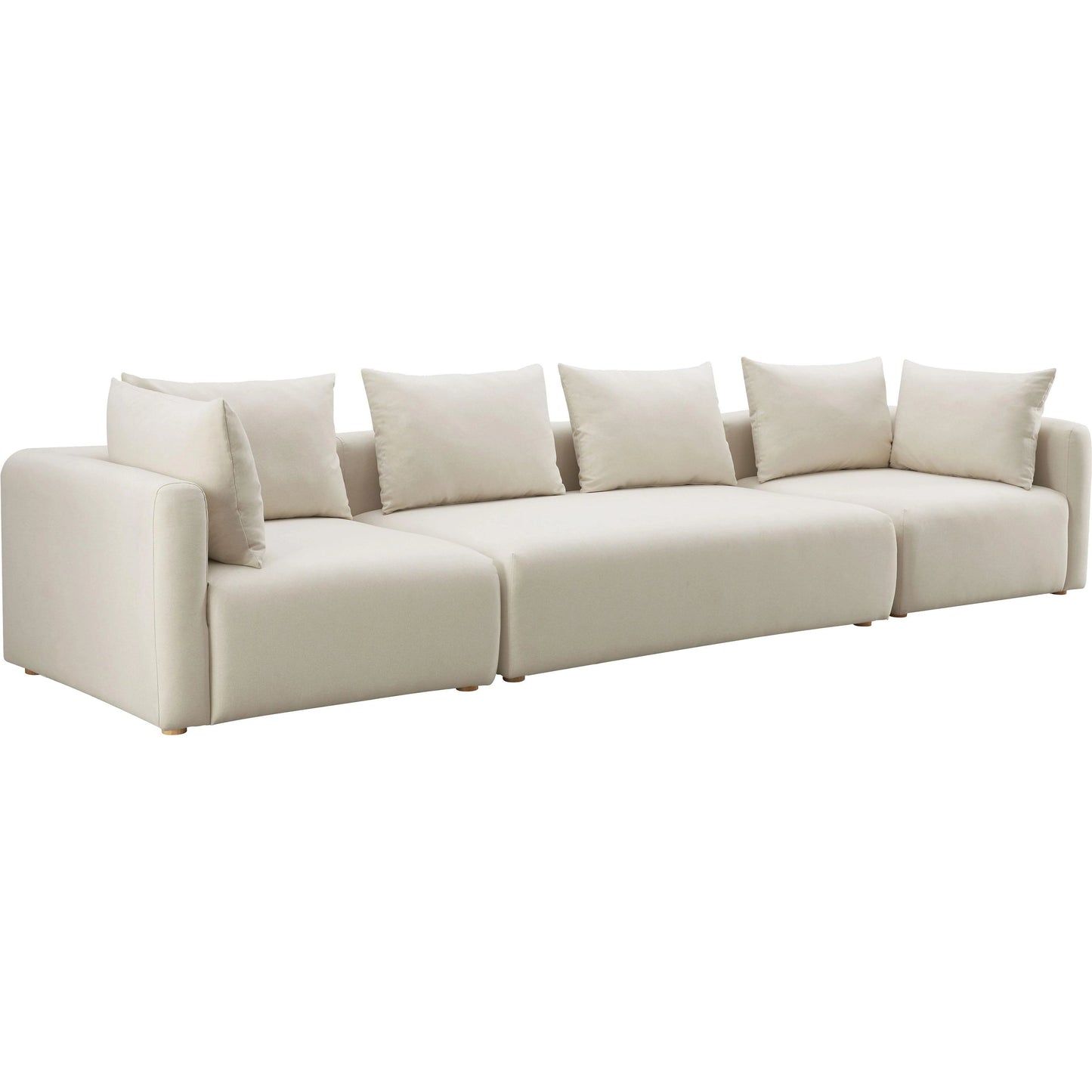 001 SI-2122136 | Additional Silo | Hangover Linen Long Sofa by TOV Furniture in cream. Made from linen, wood in a modern style.