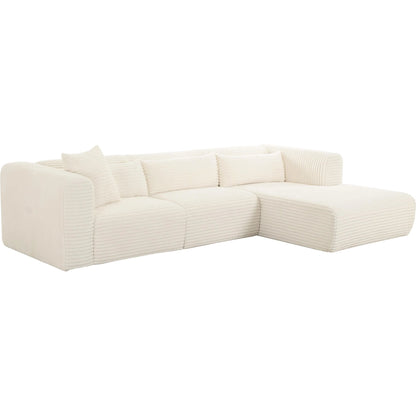 Tarra Fluffy Oversized Corduroy Modular RAF Sectional by TOV Furniture. Made from corduroy, wood in a transitional style.
