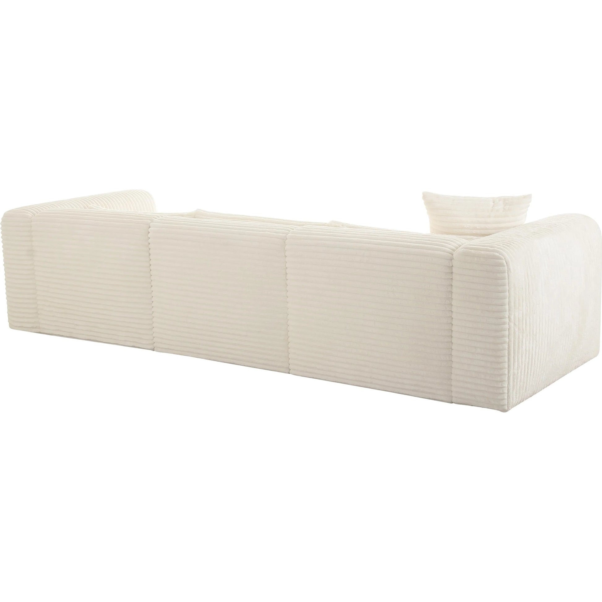 Tarra Fluffy Oversized Corduroy Modular RAF Sectional by TOV Furniture. Made from corduroy, wood in a transitional style.