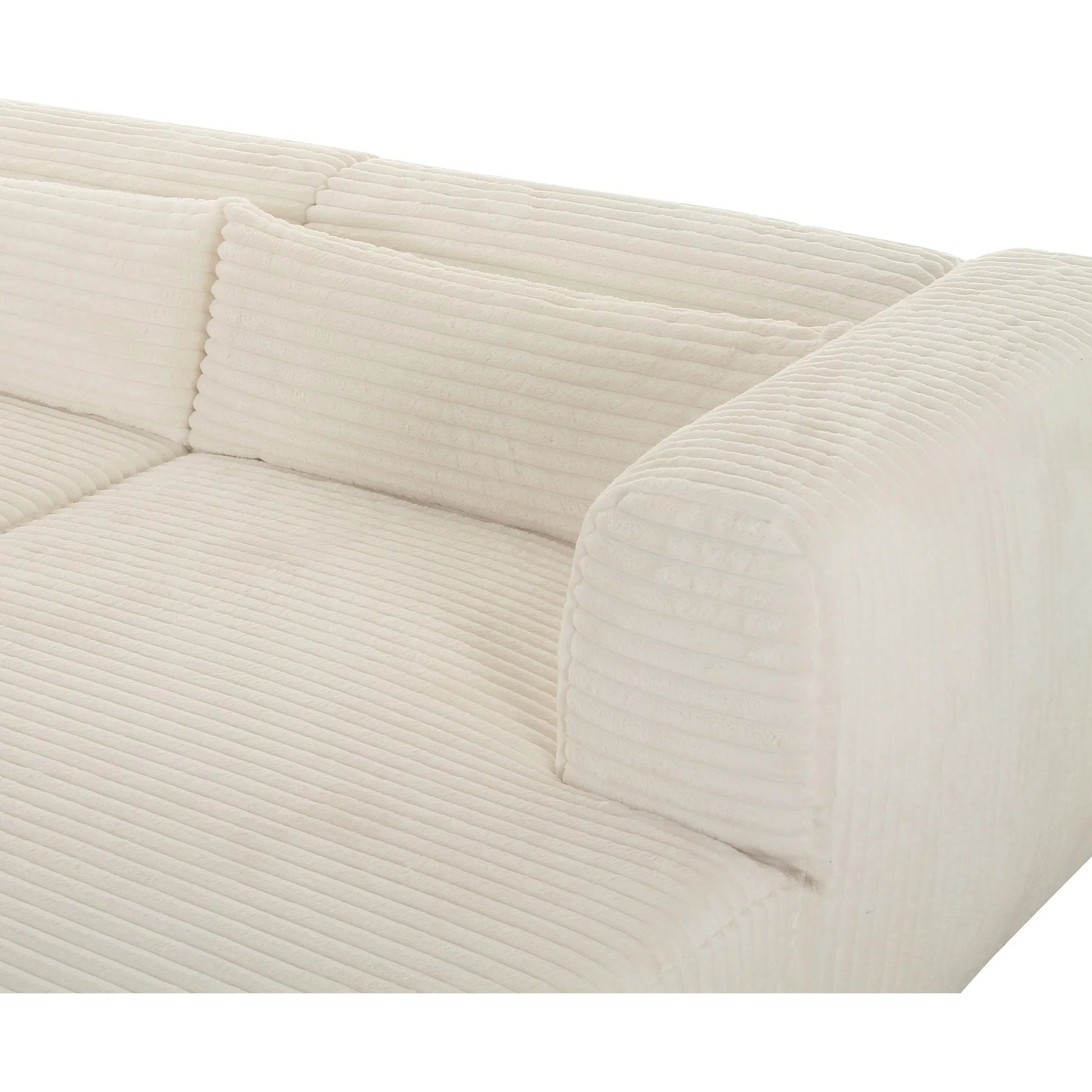 Tarra Fluffy Oversized Corduroy Modular RAF Sectional by TOV Furniture. Made from corduroy, wood in a transitional style.