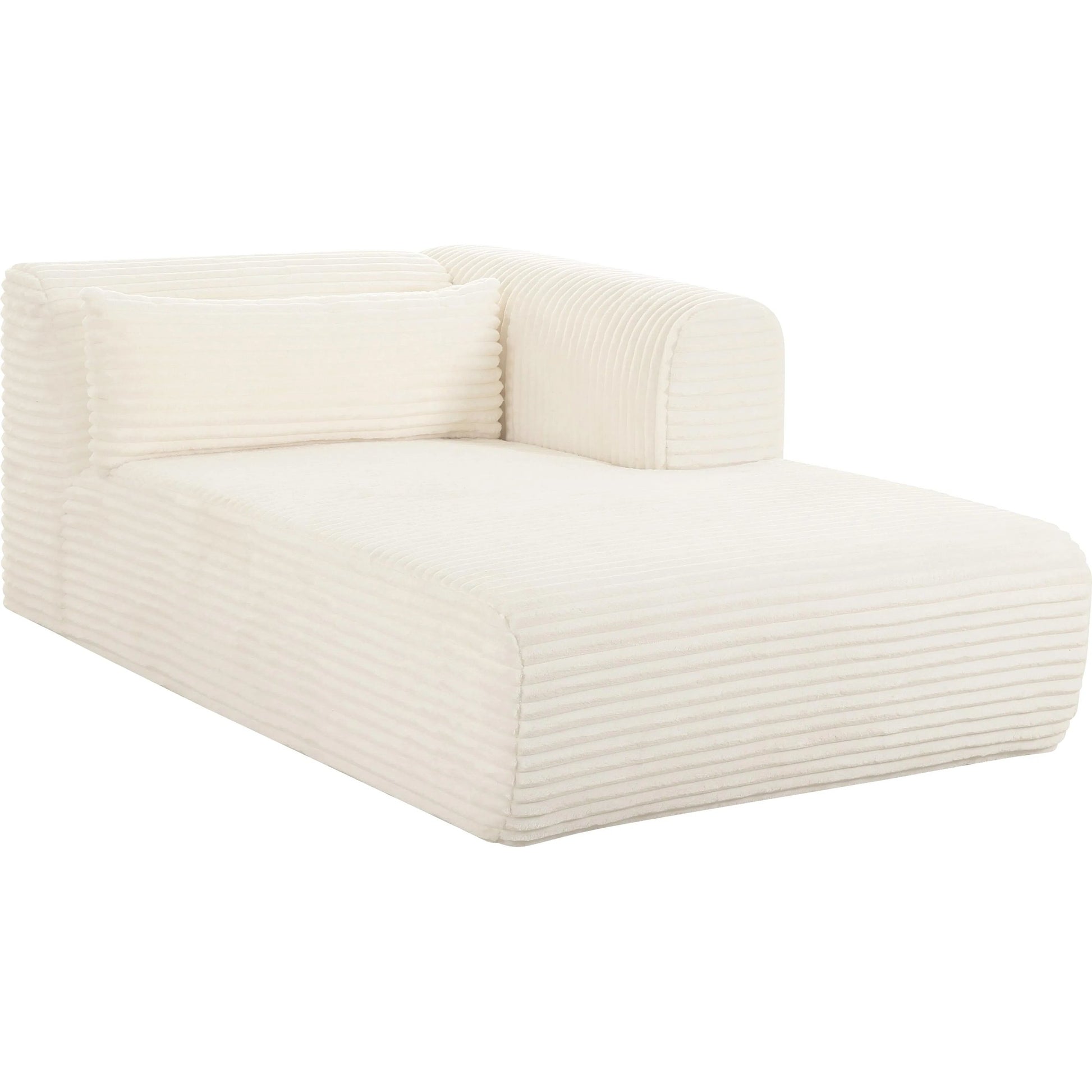 Tarra Fluffy Oversized Corduroy Modular RAF Chaise by TOV Furniture. Made from corduroy, wood in a transitional style.