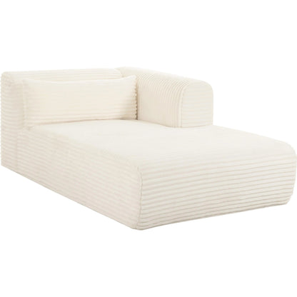 Tarra Fluffy Oversized Corduroy Modular RAF Chaise by TOV Furniture. Made from corduroy, wood in a transitional style.