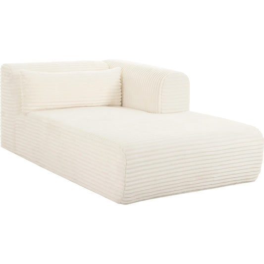 Tarra Fluffy Oversized Corduroy Modular RAF Chaise by TOV Furniture. Made from corduroy, wood in a unique style.