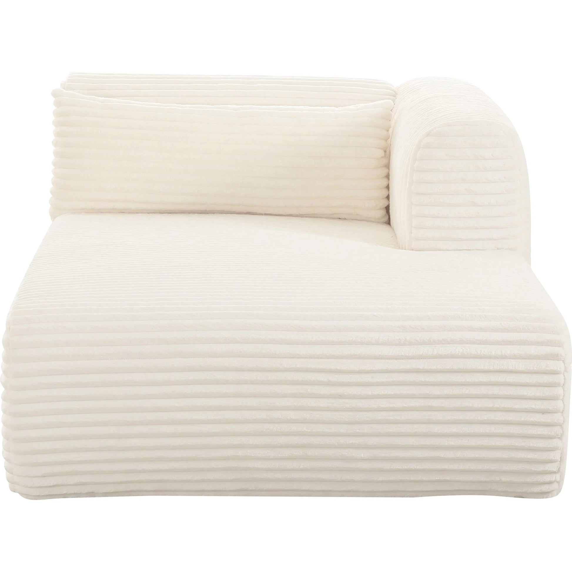 Tarra Fluffy Oversized Corduroy Modular RAF Chaise by TOV Furniture. Made from corduroy, wood in a transitional style.