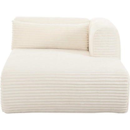 Tarra Fluffy Oversized Corduroy Modular RAF Chaise by TOV Furniture. Made from corduroy, wood in a transitional style.