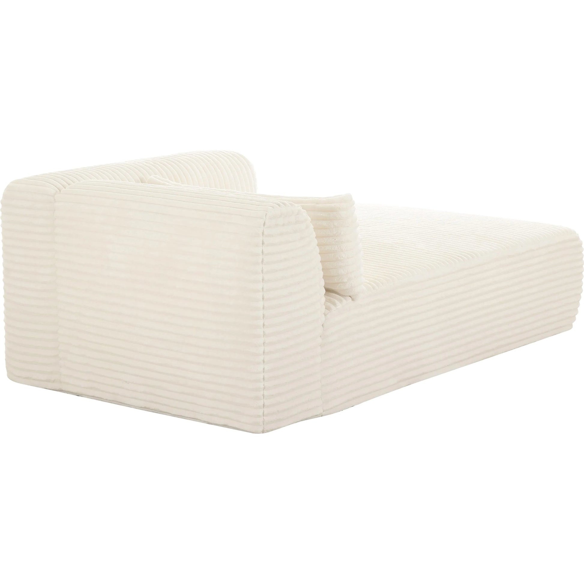 Tarra Fluffy Oversized Corduroy Modular RAF Chaise by TOV Furniture. Made from corduroy, wood in a transitional style.