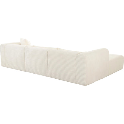 Tarra Fluffy Oversized Corduroy Modular LAF Sectional by TOV Furniture. Made from corduroy, wood in a transitional style.