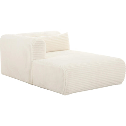 Tarra Fluffy Oversized Corduroy Modular LAF Chaise by TOV Furniture. Made from corduroy, wood in a transitional style.
