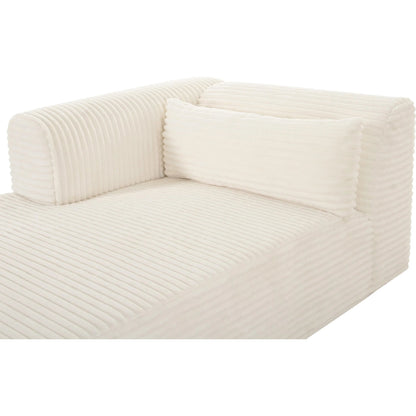 Tarra Fluffy Oversized Corduroy Modular LAF Chaise by TOV Furniture. Made from corduroy, wood in a transitional style.