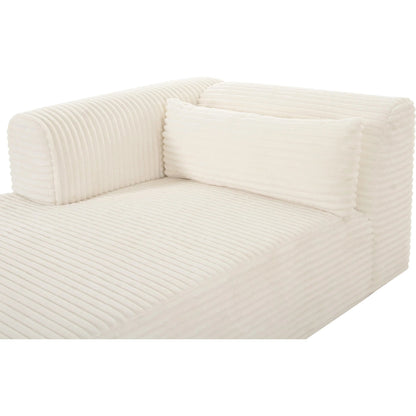 Tarra Fluffy Oversized Corduroy Modular LAF Chaise by TOV Furniture. Made from corduroy, wood in a transitional style.