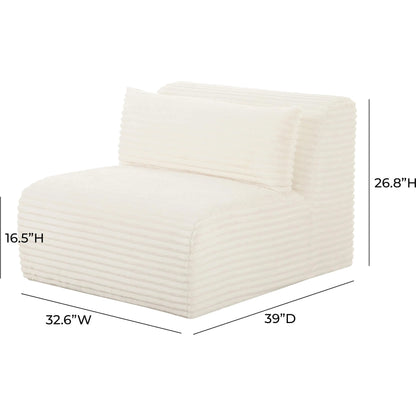 Tarra Fluffy Oversized Corduroy Modular Armless Chair by TOV Furniture. Made from unique in a transitional style.