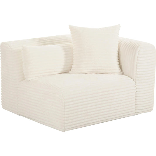 Tarra Fluffy Oversized Corduroy Modular RAF Corner Chair by TOV Furniture. Made from corduroy, wood in a unique style.
