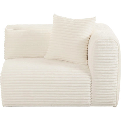 Tarra Fluffy Oversized Corduroy Modular RAF Corner Chair by TOV Furniture. Made from corduroy, wood in a transitional style.