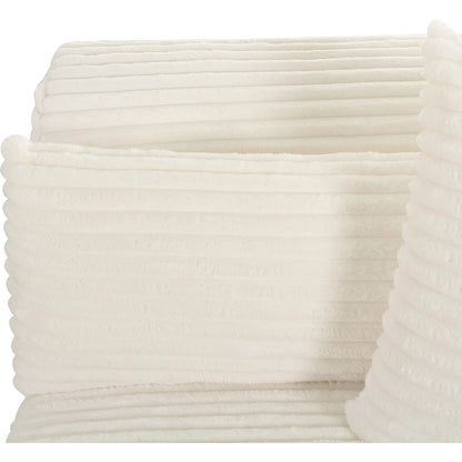 Tarra Fluffy Oversized Corduroy Modular RAF Corner Chair by TOV Furniture. Made from corduroy, wood in a transitional style.