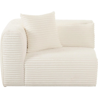 Tarra Fluffy Oversized Corduroy Modular LAF Corner Chair by TOV Furniture. Made from corduroy, wood in a transitional style.
