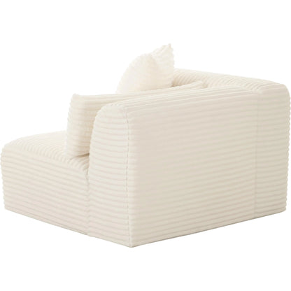 Tarra Fluffy Oversized Corduroy Modular LAF Corner Chair by TOV Furniture. Made from corduroy, wood in a transitional style.