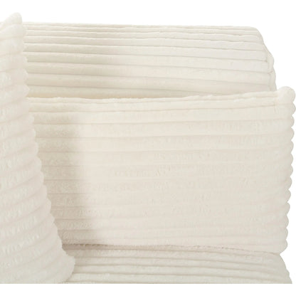 Tarra Fluffy Oversized Corduroy Modular LAF Corner Chair by TOV Furniture. Made from corduroy, wood in a transitional style.