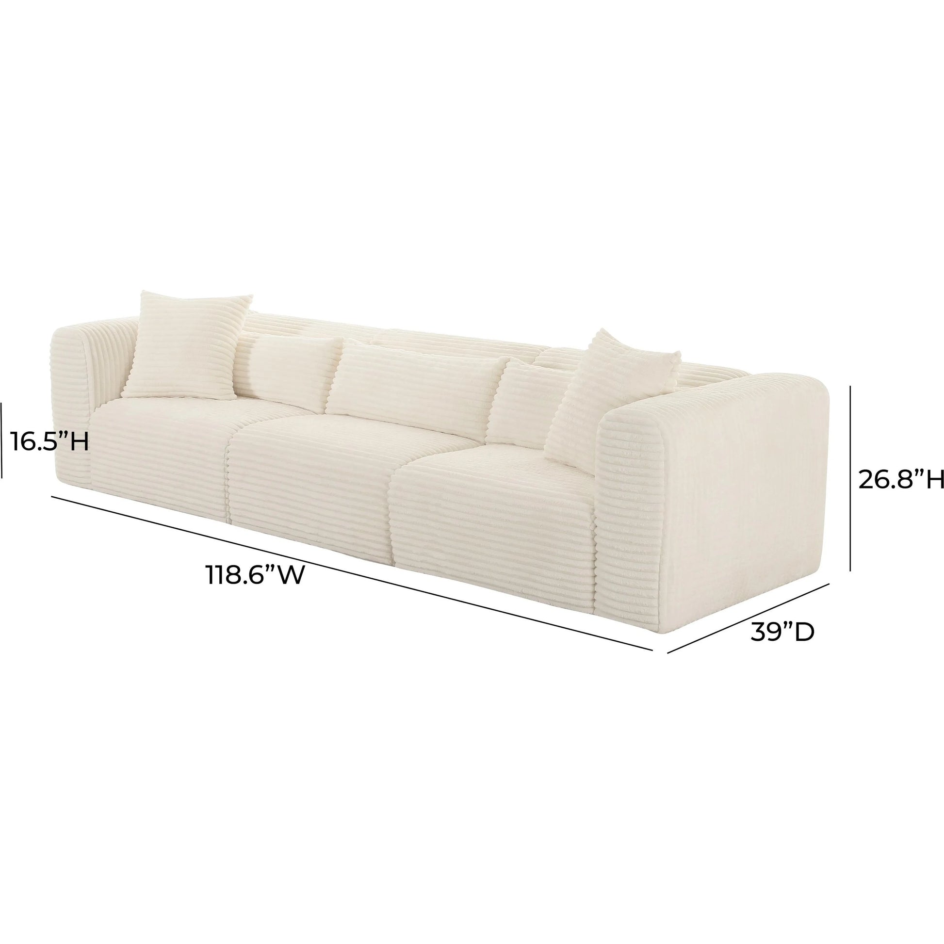 Tarra Fluffy Oversized Corduroy Modular Sofa by TOV Furniture. Made from unique in a transitional style.