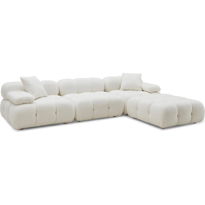 Calliope Vegan Shearling 4-Piece Modular Sectional by TOV Furniture. Made from fabric, plywood, wood in a transitional style.