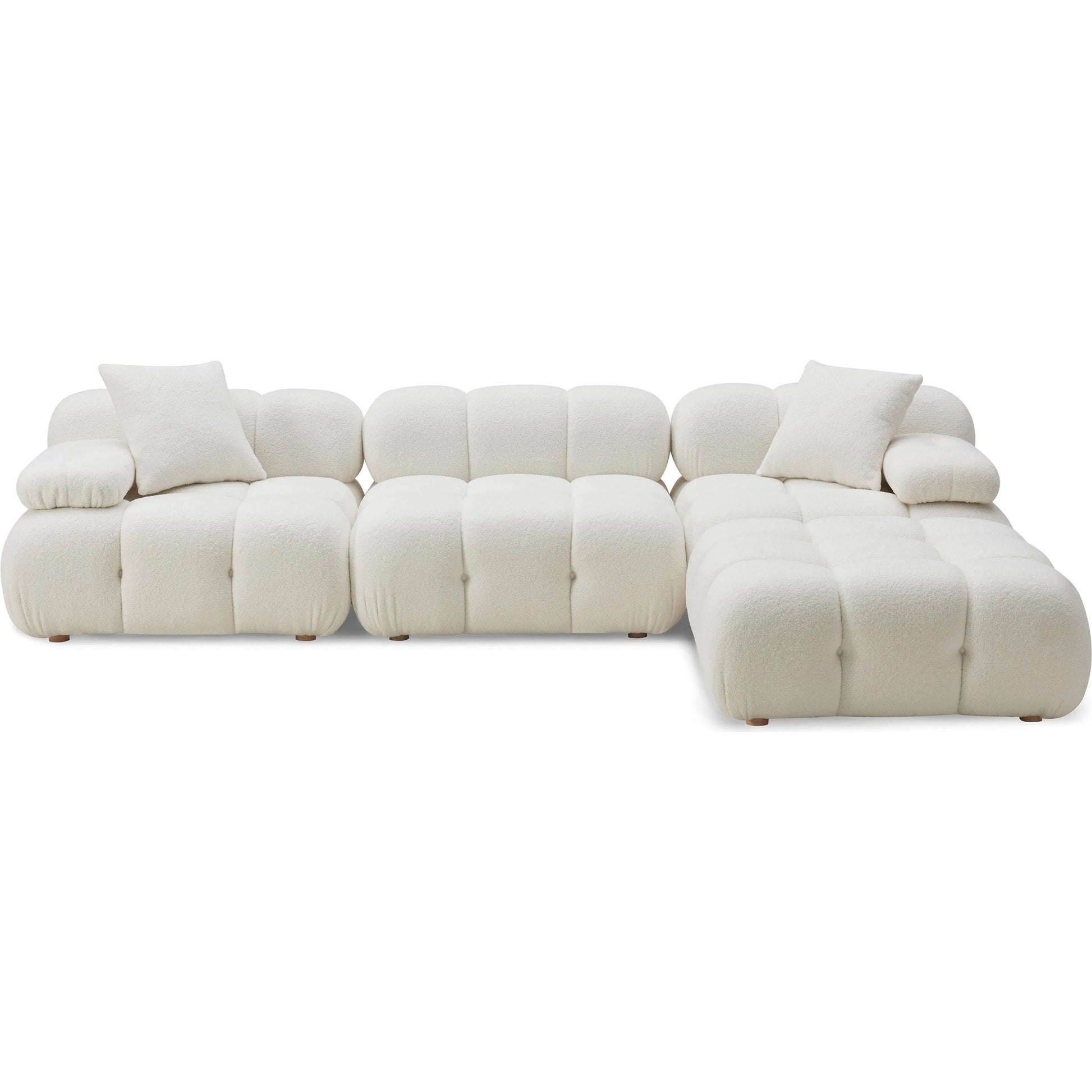 Calliope Vegan Shearling 4-Piece Modular Sectional by TOV Furniture. Made from fabric, plywood, wood in a transitional style.