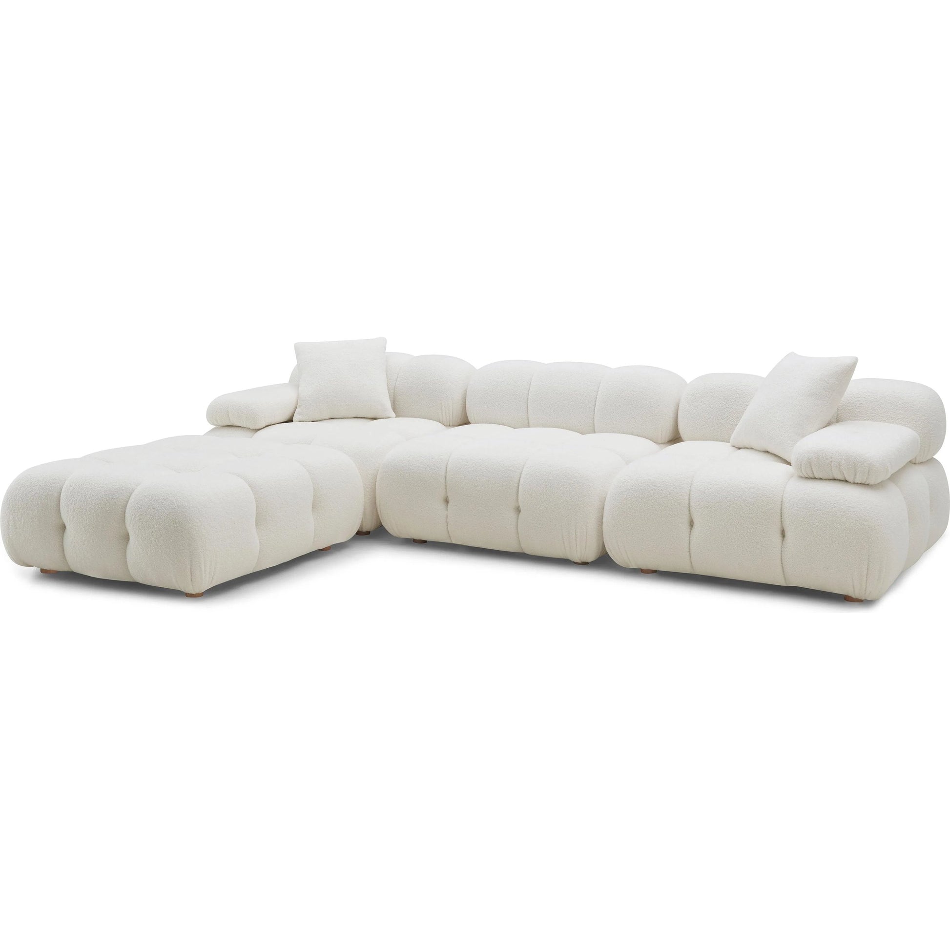 Calliope Vegan Shearling 4-Piece Modular Sectional by TOV Furniture. Made from fabric, plywood, wood in a transitional style.