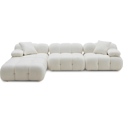 Calliope Vegan Shearling 4-Piece Modular Sectional by TOV Furniture. Made from fabric, plywood, wood in a transitional style.