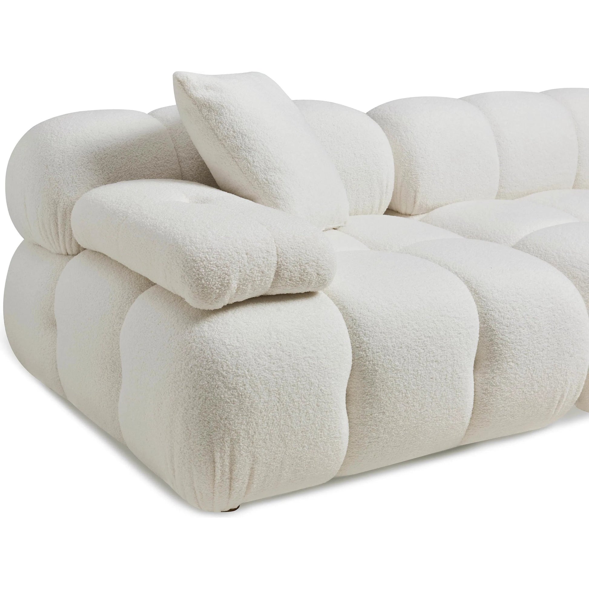 Calliope Vegan Shearling 4-Piece Modular Sectional by TOV Furniture. Made from fabric, plywood, wood in a transitional style.