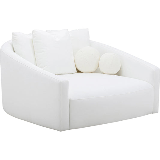 Hanim Linen Daybed by TOV Furniture in cream. Made from linen, plywood in a unique style.