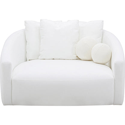 Hanim Linen Daybed by TOV Furniture in cream. Made from linen, plywood in a transitional style.