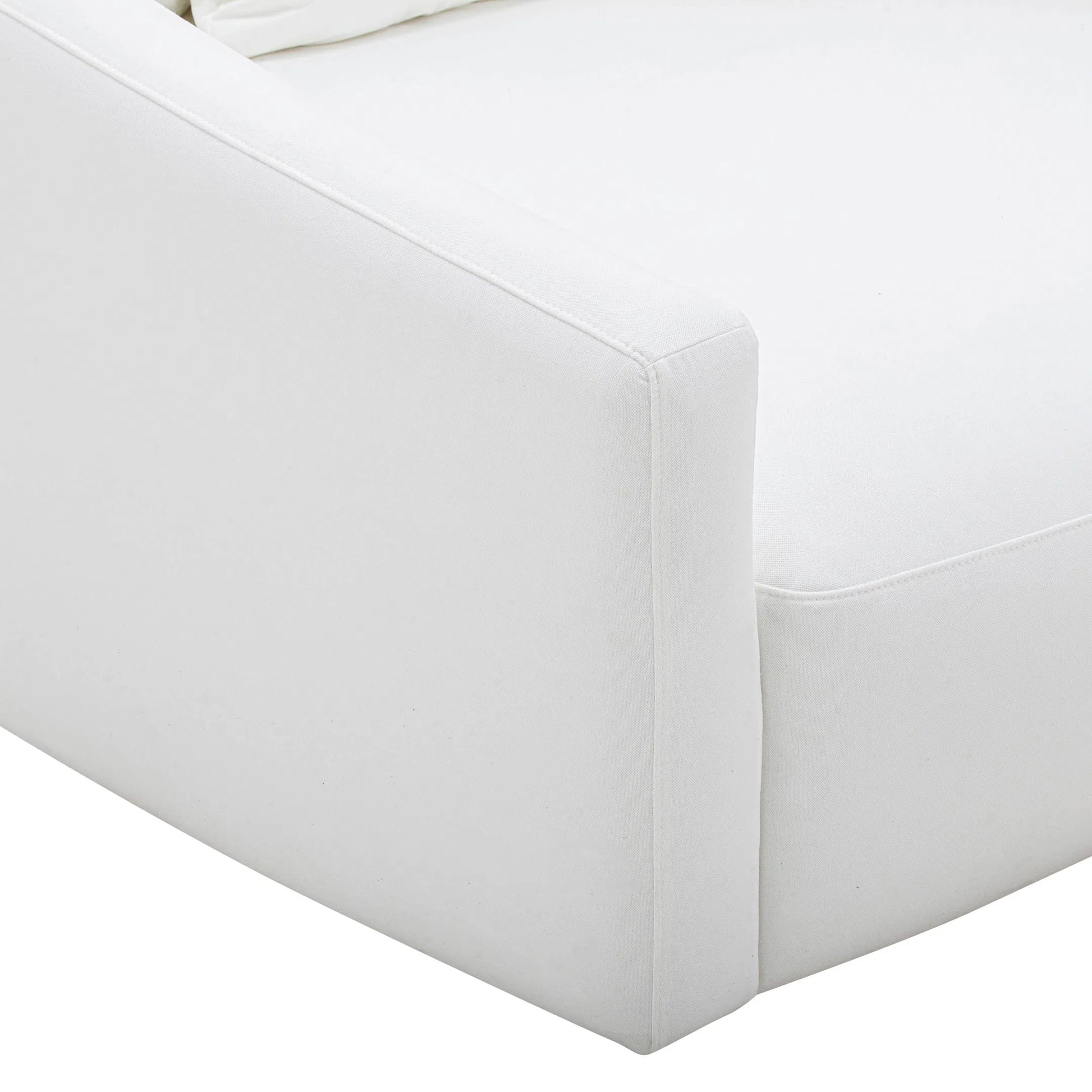 Hanim Linen Daybed by TOV Furniture in cream. Made from linen, plywood in a transitional style.