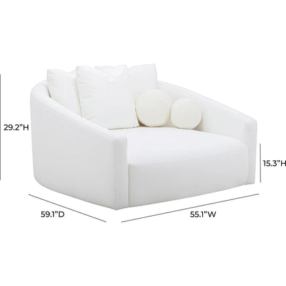 Hanim Linen Daybed by TOV Furniture in cream. Made from linen, plywood in a transitional style.