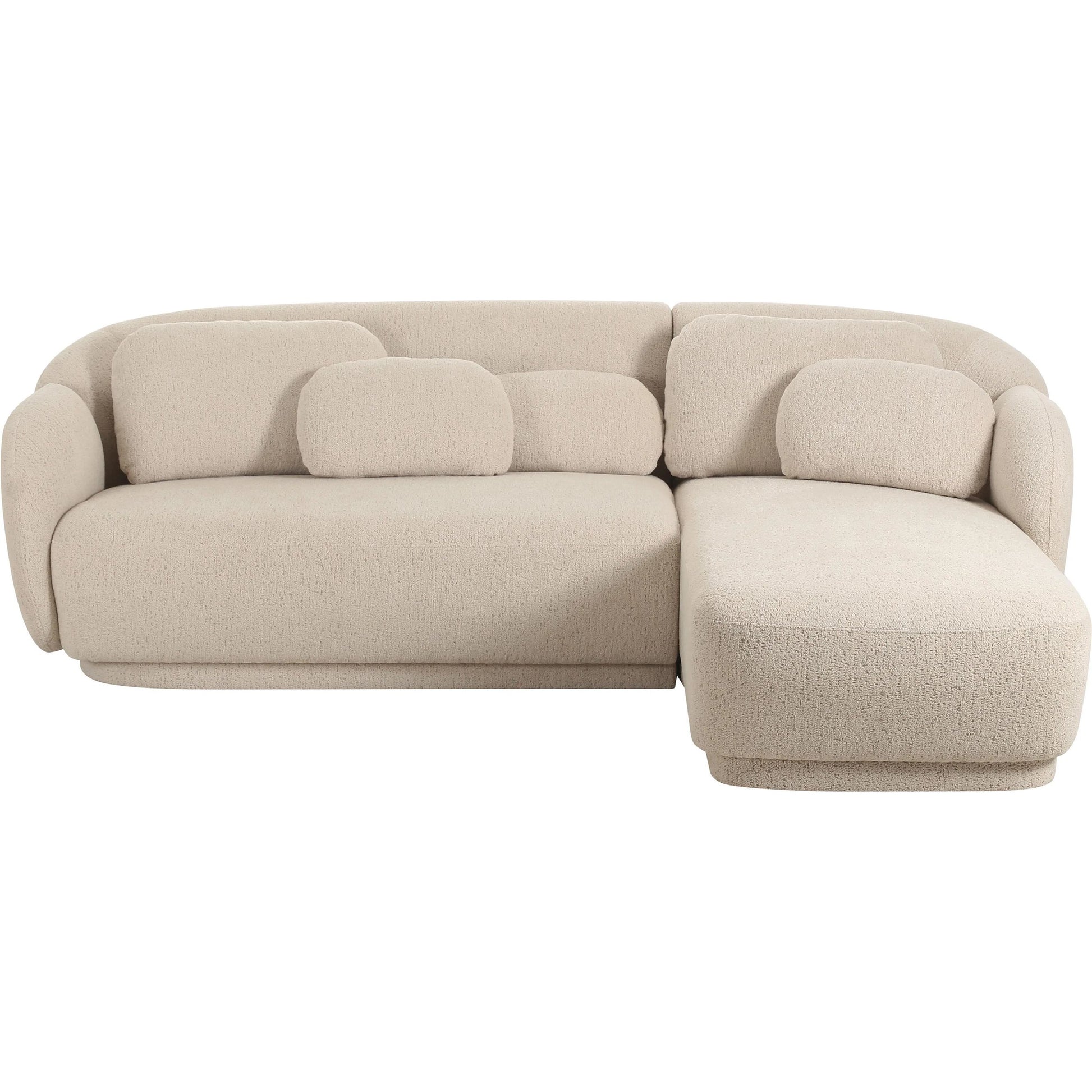 Misty Boucle Sectional by TOV Furniture in cream. Made from boucle, plywood in a transitional style.