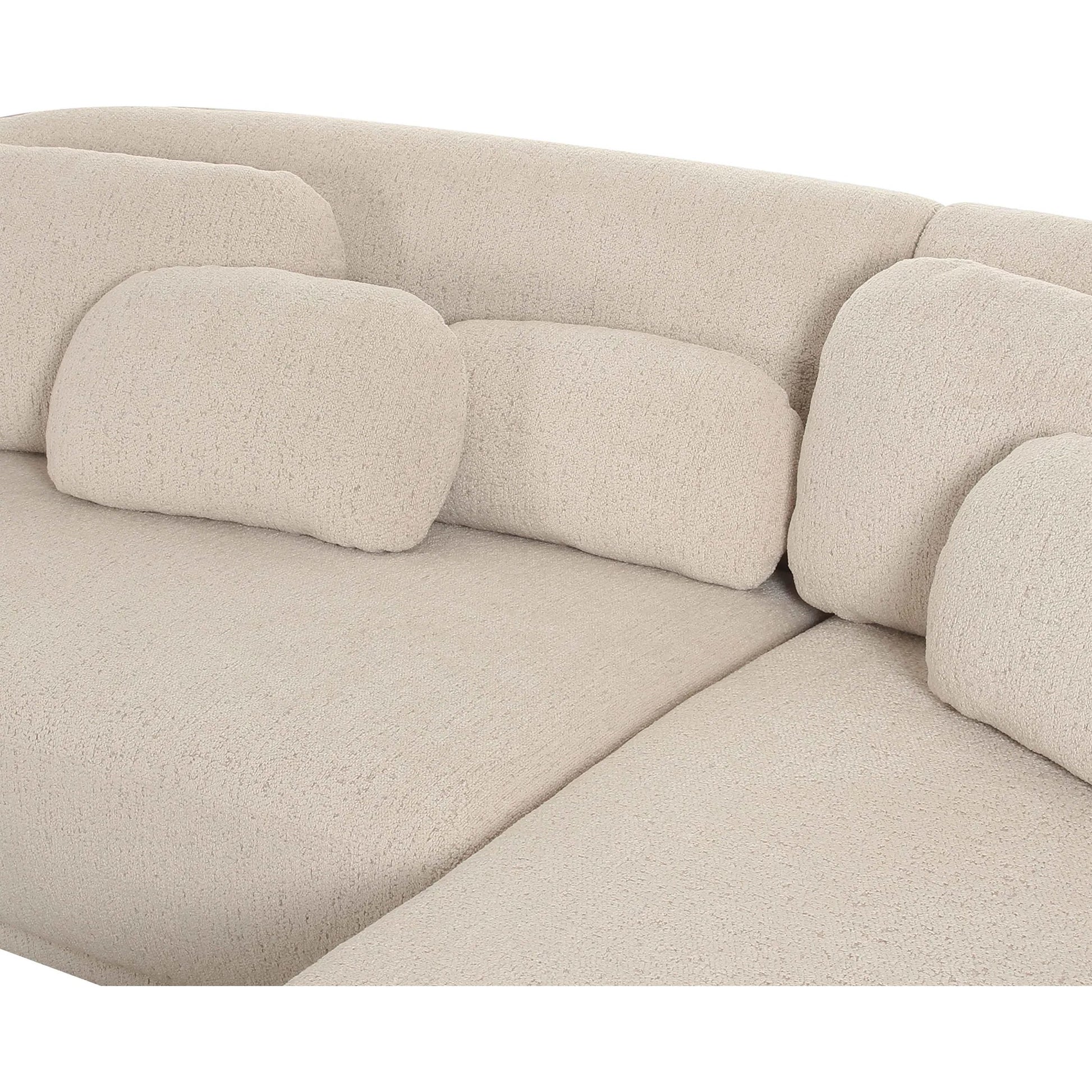 Misty Boucle Sectional by TOV Furniture in cream. Made from boucle, plywood in a transitional style.