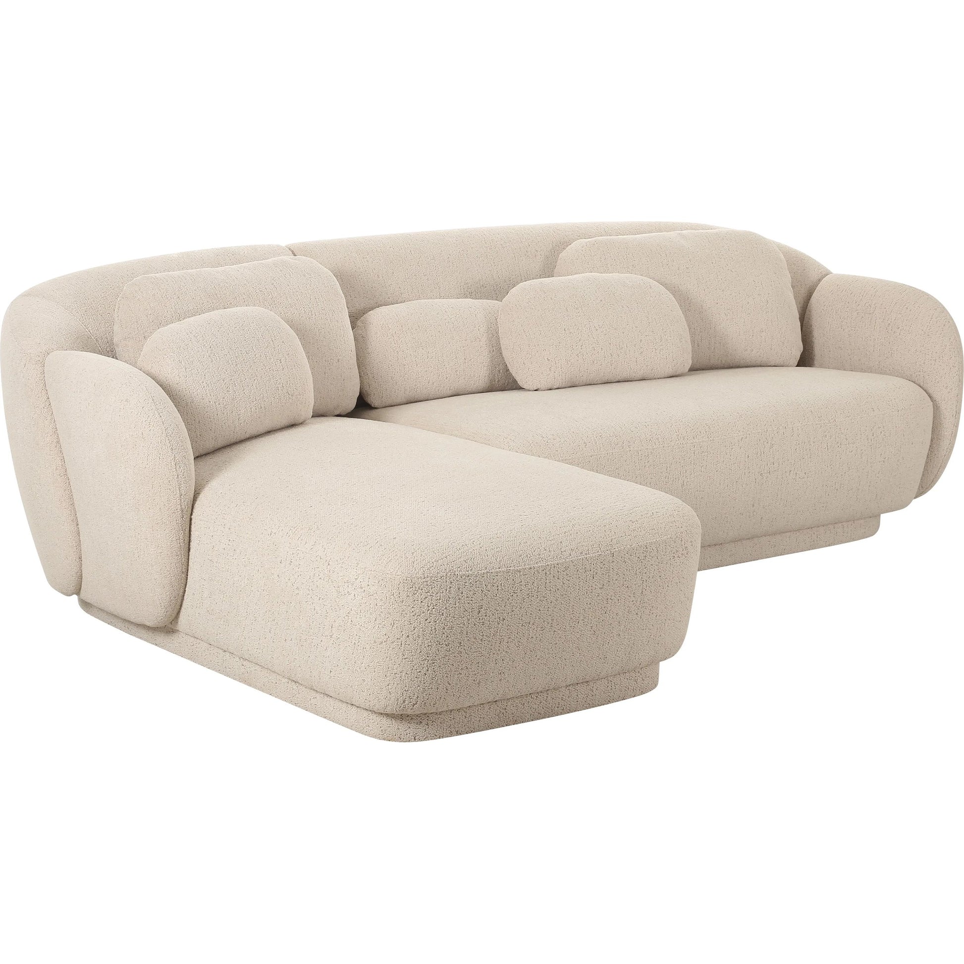 Misty Boucle Sectional by TOV Furniture in cream. Made from boucle, plywood in a transitional style.