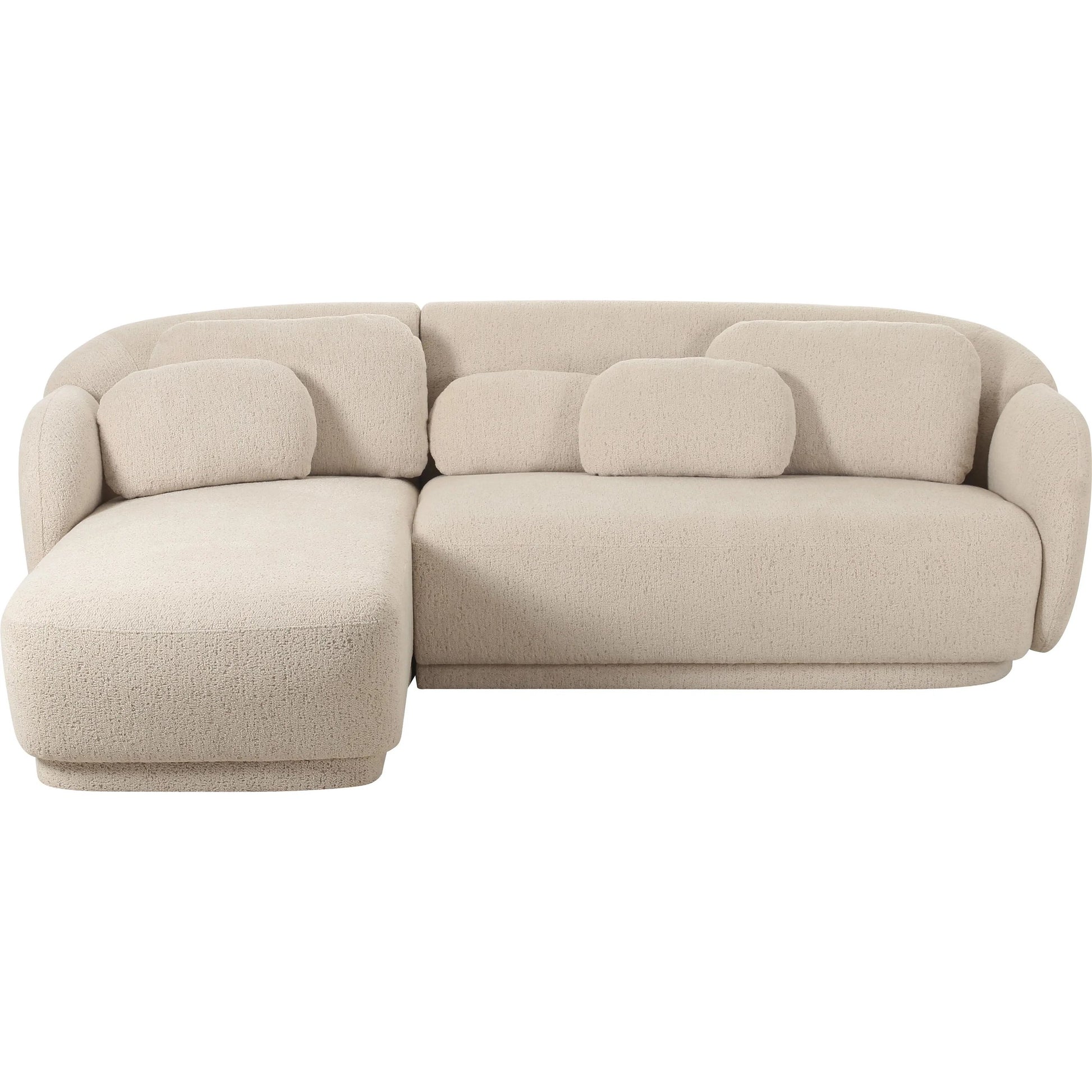 Misty Boucle Sectional by TOV Furniture in cream. Made from boucle, plywood in a transitional style.