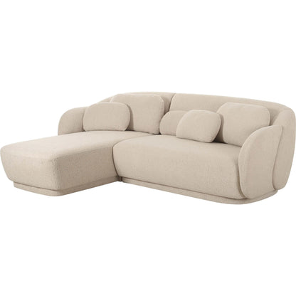 Misty Boucle Sectional by TOV Furniture in cream. Made from boucle, plywood in a transitional style.
