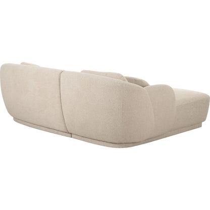 Misty Boucle Sectional by TOV Furniture in cream. Made from boucle, plywood in a transitional style.