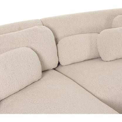 Misty Boucle Sectional by TOV Furniture in cream. Made from boucle, plywood in a transitional style.