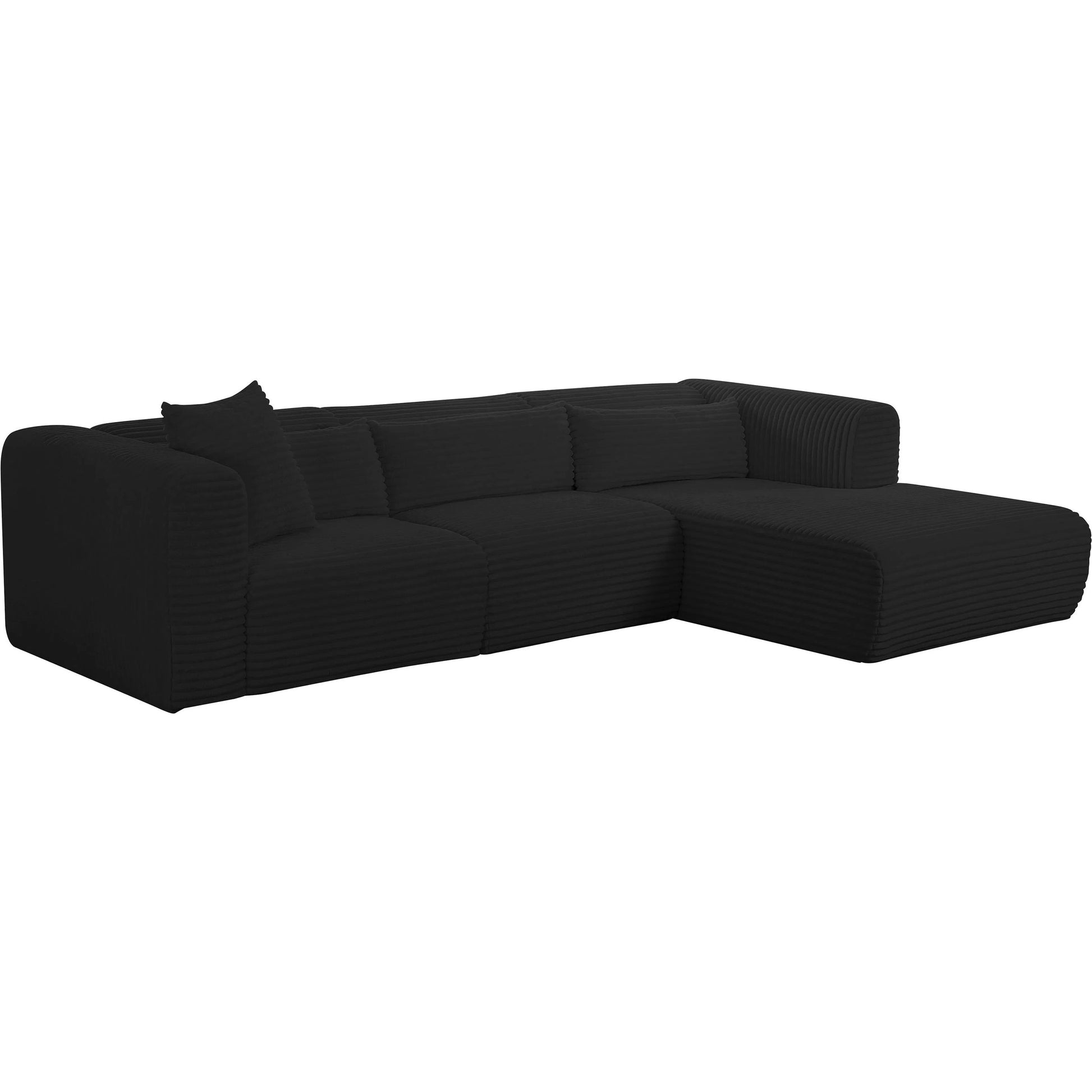 Tarra Fluffy Oversized Corduroy Modular RAF Sectional by TOV Furniture. Made from corduroy, wood in a transitional style.